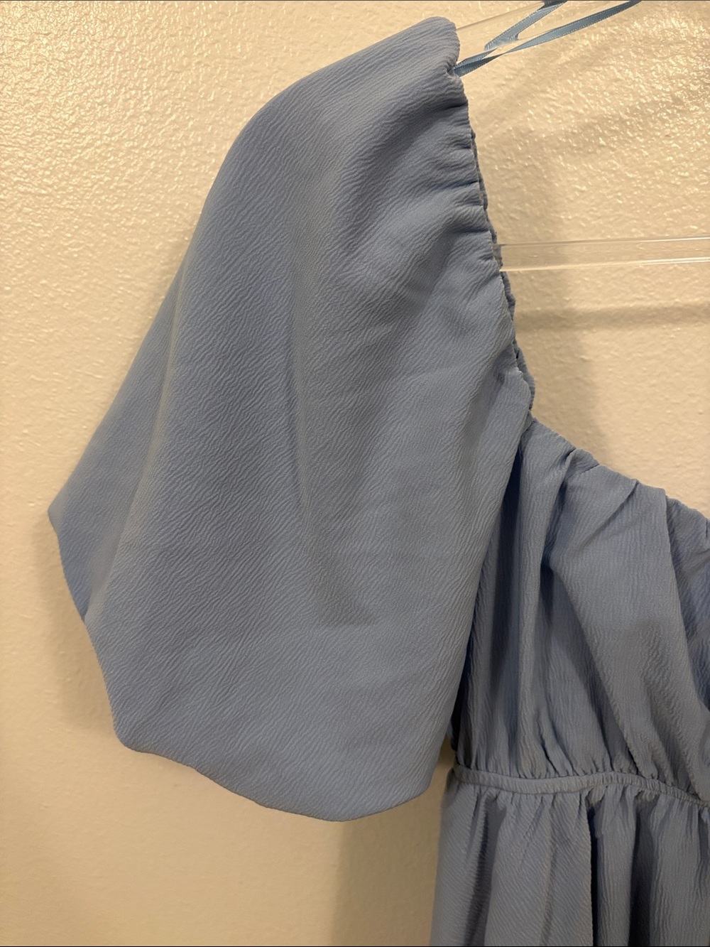 All in Favor Light Blue Puff Sleeve Babydoll Mini Dress - Picture 4 of 6
